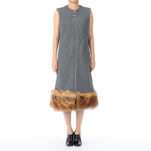 LE CIEL BLEU (ルシェルブルー) Fur trim giletワンピース.jpg