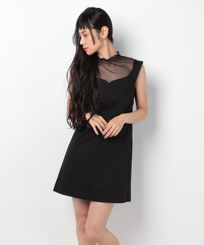 Lily Brownリリー ブラウン【TVドラマ着用】ドットチュールAラインワンピース.jpg